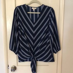 Blue & White Striped Blouse